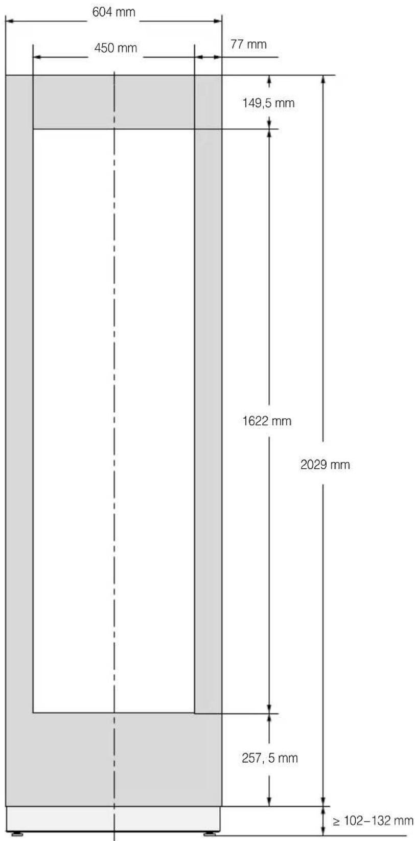 MIELE KWT 2611 Vi - Cotes avec porte ouverte (angle d'ouverture 115°) - 2