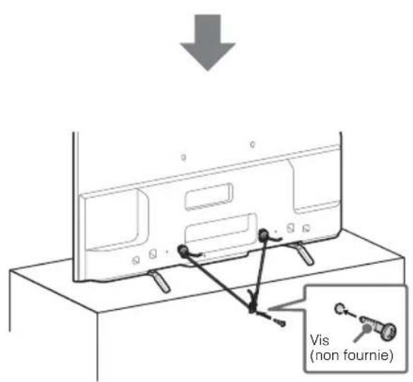 SONY Bravia KDL55W800B - Mesures recommandées pour fixer solidement le téléviseur - 3