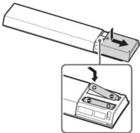 SONY Bravia KDL55W800B - Inserting batteries into the remote control - 1