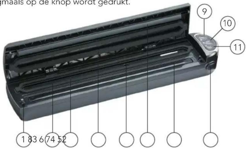 WILFA Trout VS0812B - Vac/Seal/Stop-knop - 1
