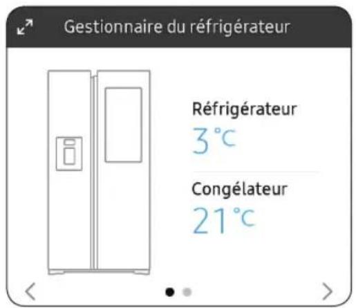 Gestionnaire du réfrigérateur Réfrigérateur 3°C Congélateur 21°C