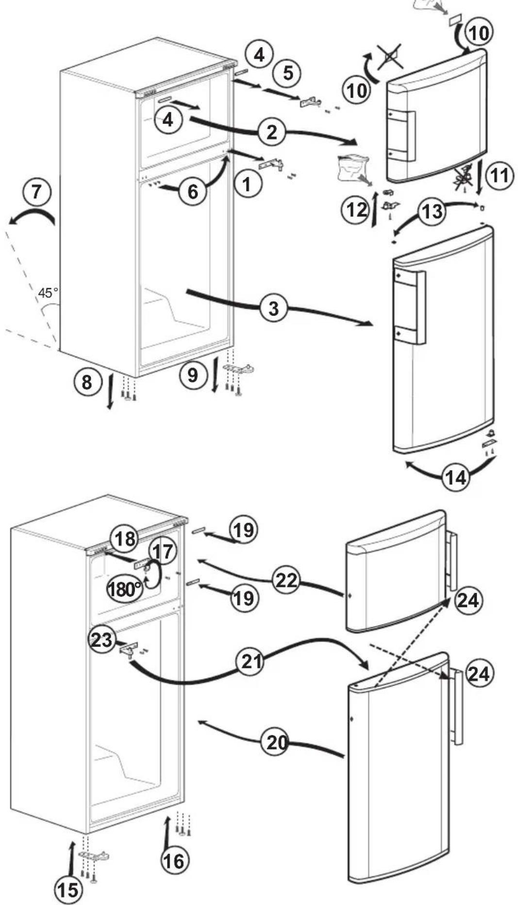 BEKO DS145010S - Reversing the doors - 1