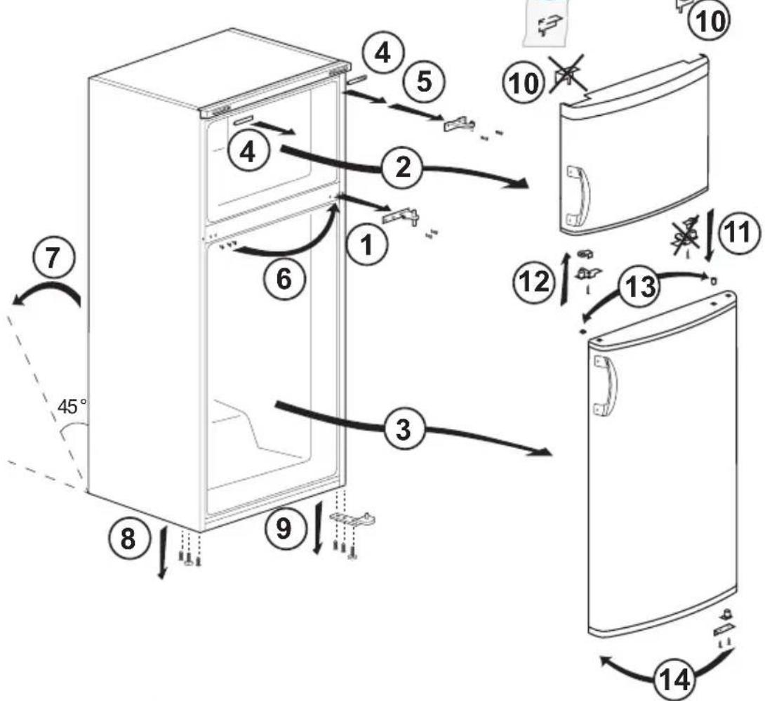 BEKO DS145010S - Reversing the doors - 1