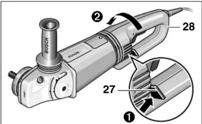 BOSCH GWS 21230 HV Professional - Så här vrids maskinhuvudet - 2