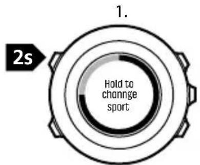 SUUNTO Ambit 3 Peak 2.0 - Changement manuel de mode sportif - 1