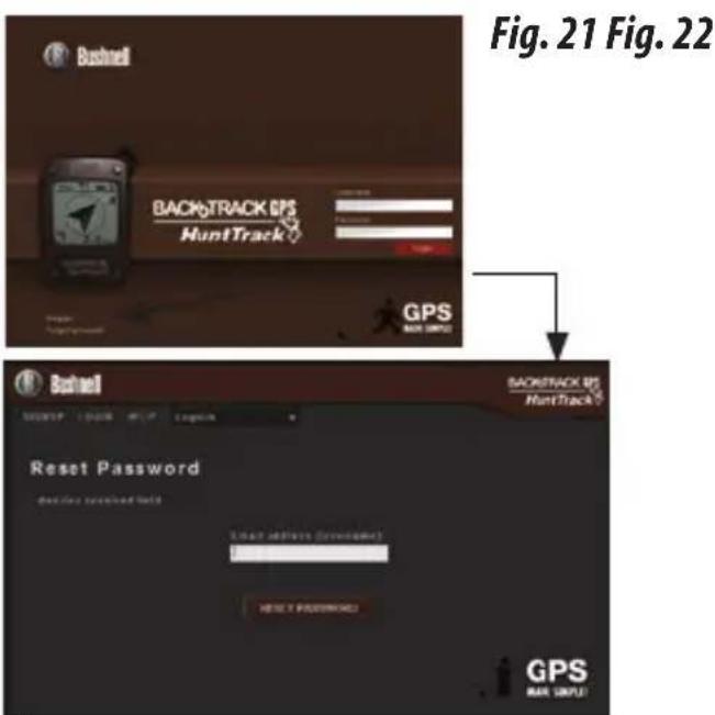 BUSHNELL BackTrack HuntTrack - INICIAR SESSAO/ALTERAR A PALAVRA-PASSE - 1