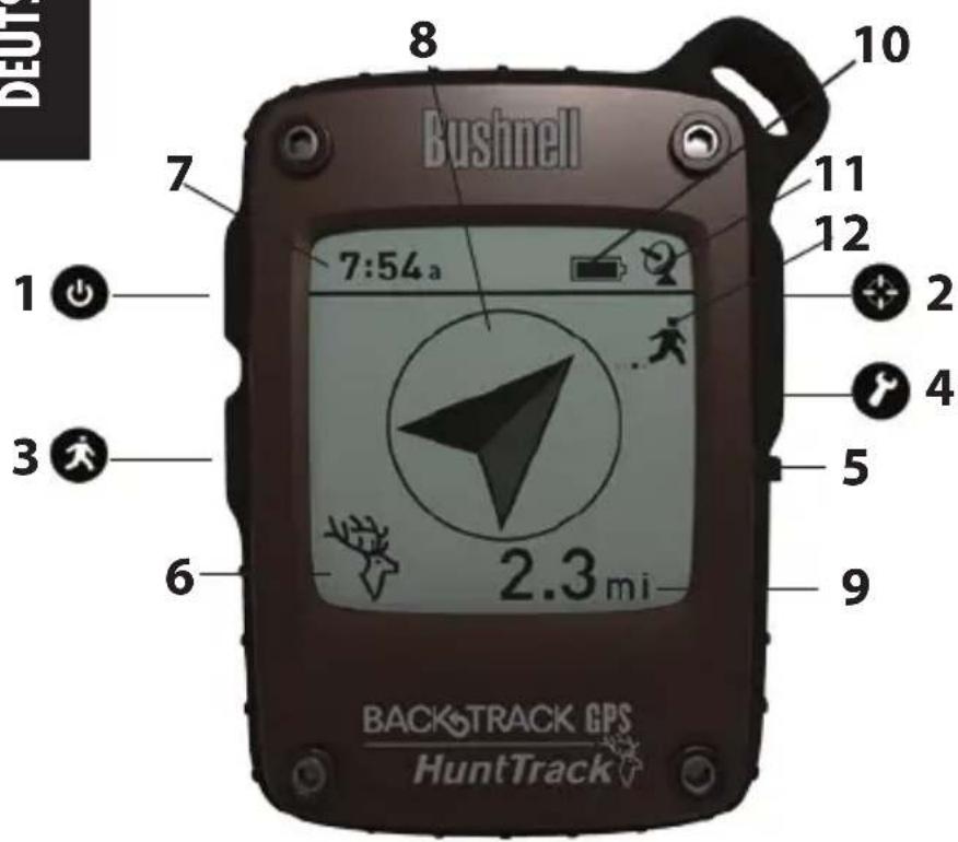 BUSHNELL BackTrack HuntTrack - Beschreibung der Bedienung und anzeige - 1