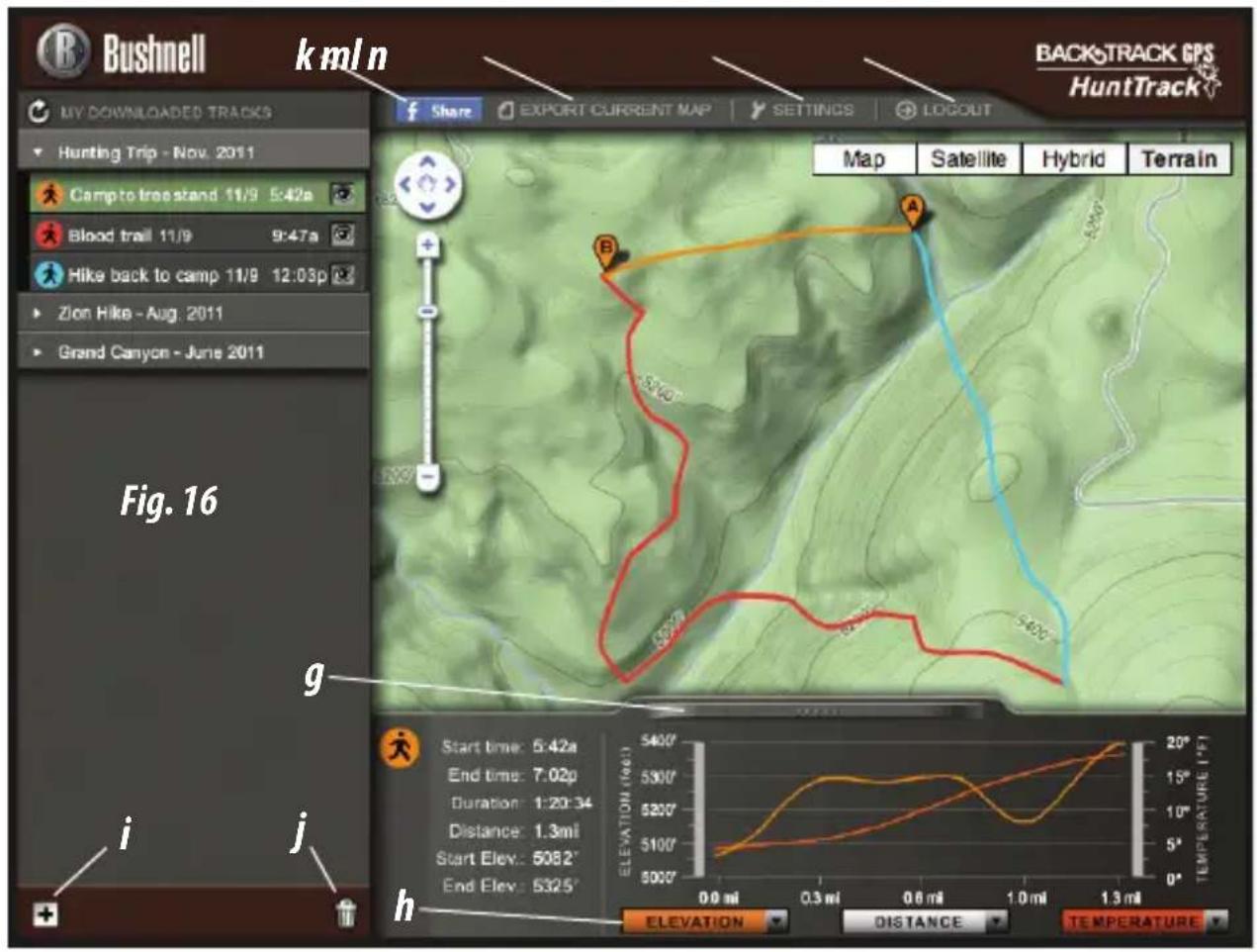 BUSHNELL BackTrack HuntTrack - FUNCIONALIDADES ADICIONAIS DA APLICACAO - 1