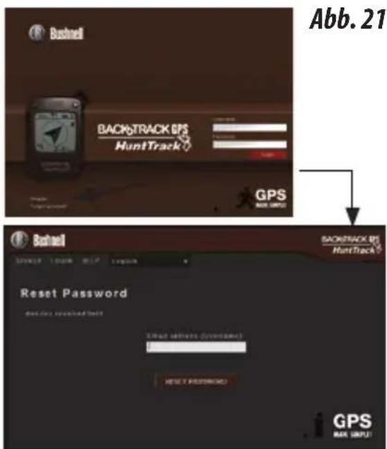 BUSHNELL BackTrack HuntTrack - LOGIN/PASSWORTÄNDERN - 1