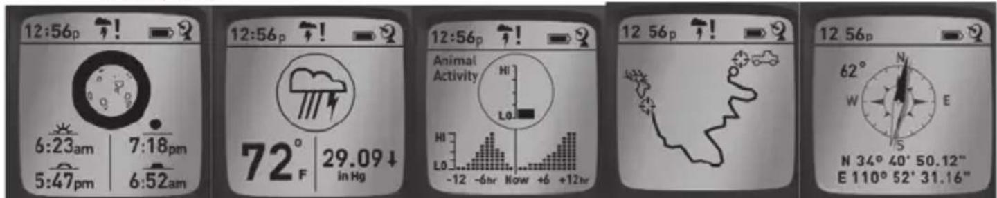 BUSHNELL BackTrack HuntTrack - VISUALIZACION DE LAS PANTALLAS DE DATOS - 1