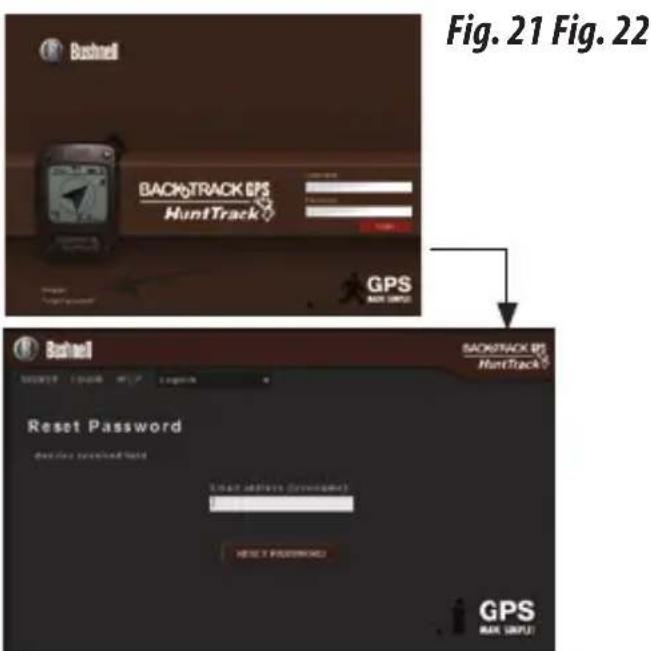 BUSHNELL BackTrack HuntTrack - INICIO DE SESION / CAMBIO DE CONTRASENA - 1