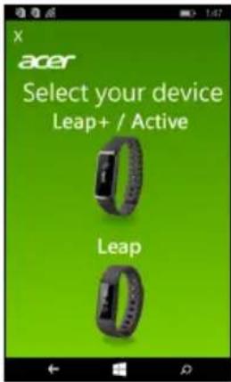 ACER Leap Active W1C - Abbinamento del dispositivo Leap e del telefono - 2