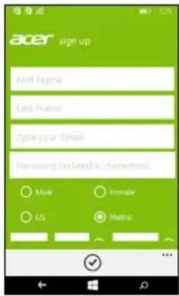 ACER Leap Active W1C - Create a new account - 1
