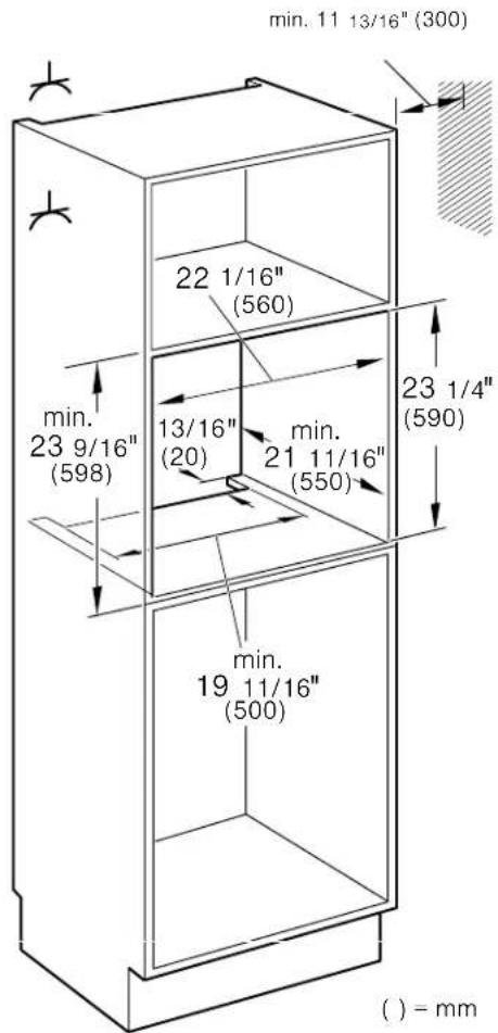 GAGGENAU BOP251611 - Dimensions de la découvertes armoires - 1