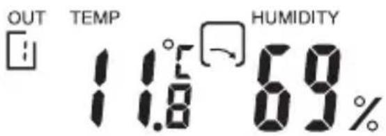 ADE WS 1822 - Temperatura, trend temperaturowy i wilgotność powietrza (na zewnątrz) - 1