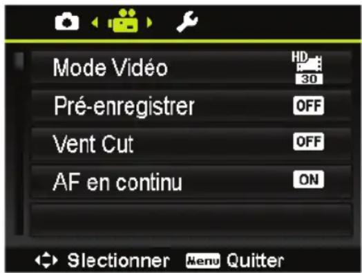 MEDION LIFE X44022 (MD 86922) - Le menu d'enregistrement vidéo - 1