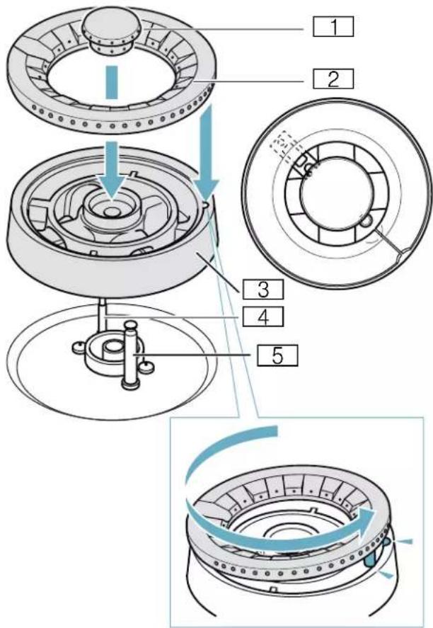GAGGENAU VG231220CA - Composants du brûleur pour wok - 1