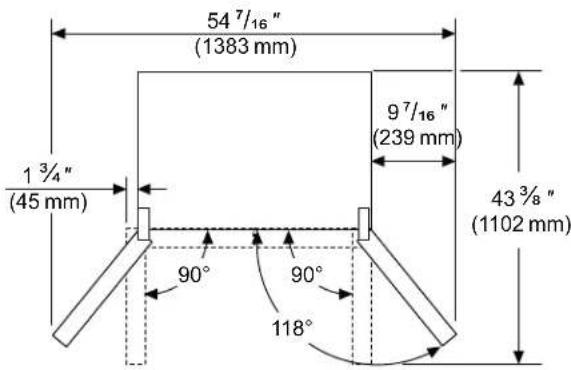 BOSCH B36CL80ENS - Angle d'ouverture de porte - 1
