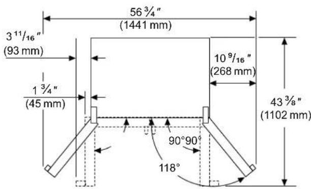 BOSCH B36CL80SNS - Door opening angle - 1