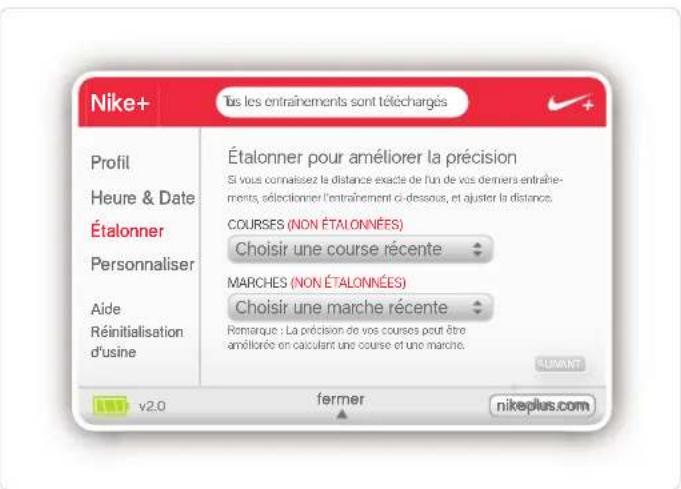 NIKE SportBand - Onglet Étalandnage (suite) - 1