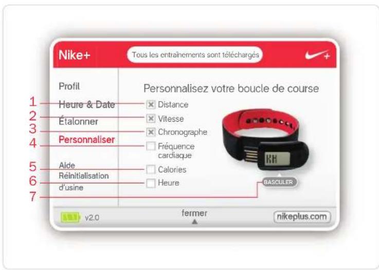 NIKE SportBand - Onglet Personaliser - 1