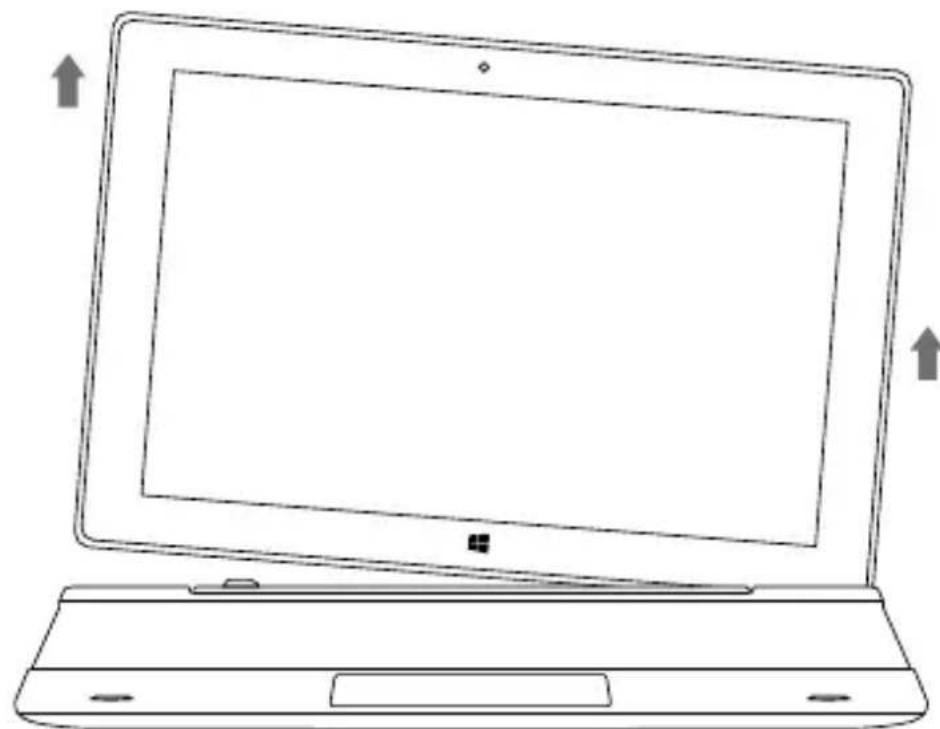 TrekStor SurfTab Duo W3 - Décrochage de la tablette du clavier - 1
