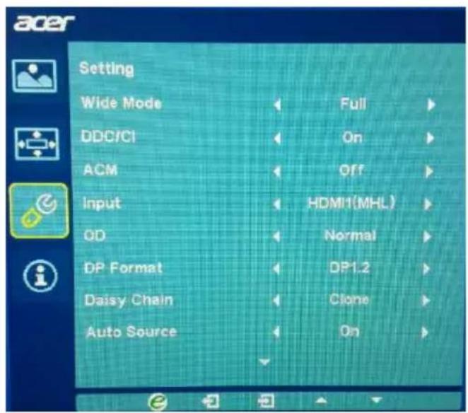 ACER BE270 - Ajuster le parametre - 1