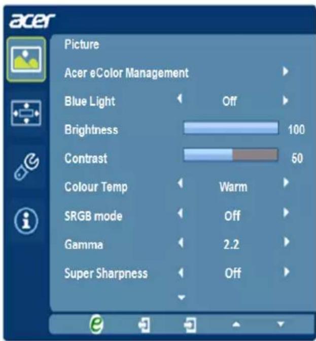 ACER BE270 - Ajuster la qualite de l'image - 1