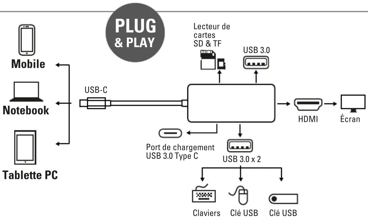 Sharkoon USB 3.0 Type C Combo Adapter - Systèmes d'exploitation pris en charge: - 2