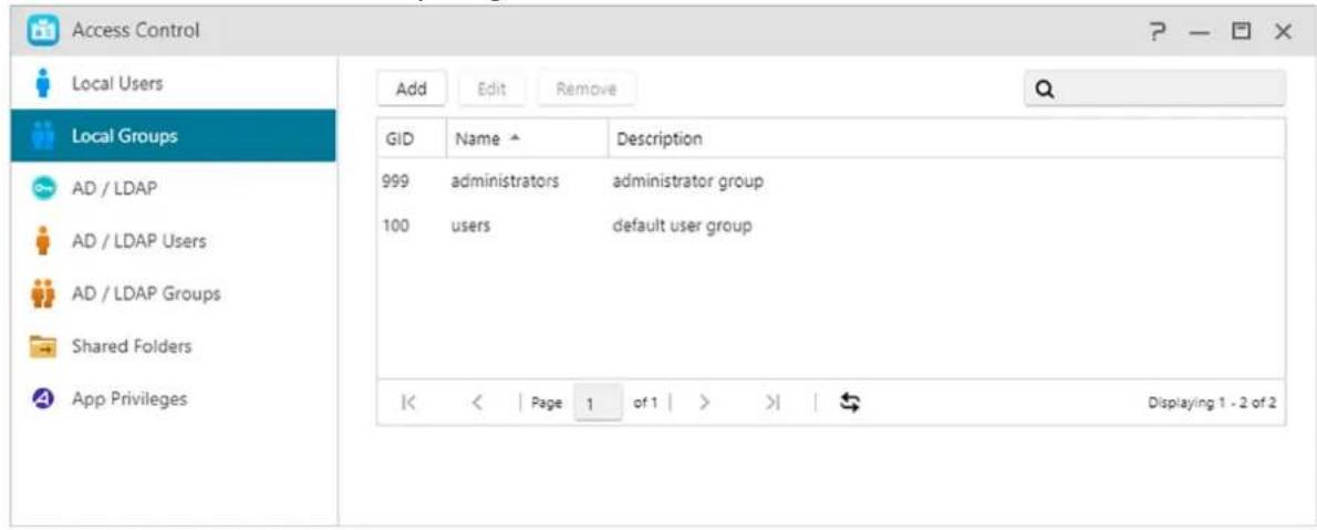 Asustor AS5304T - Groupes locaux - 1