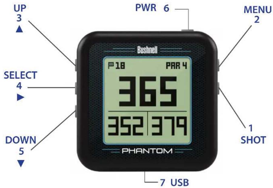BUSHNELL Phantom - Boutons et fonctions - 1