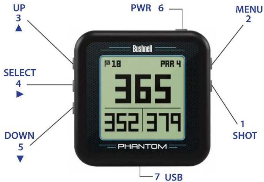 BUSHNELL Phantom - Buttons and Functions - 1