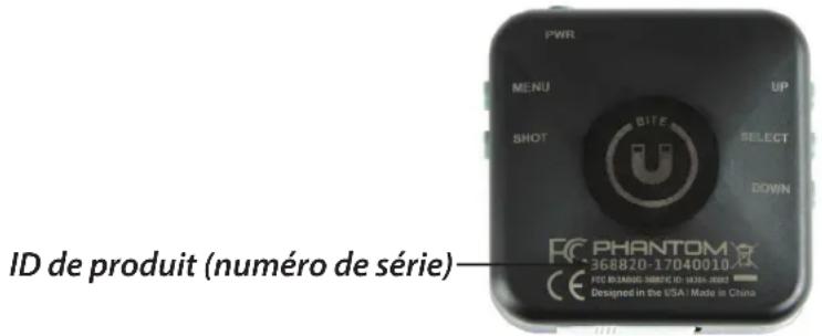 BUSHNELL Phantom - COMMENT LOCALISER L'ID/LE NUMERO DE SÉRIE DU PRODUIT - 1