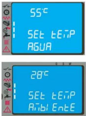 Cola Termo Charme Plus - Modificación de la consigna temperatura del agua e de ambiente - 1