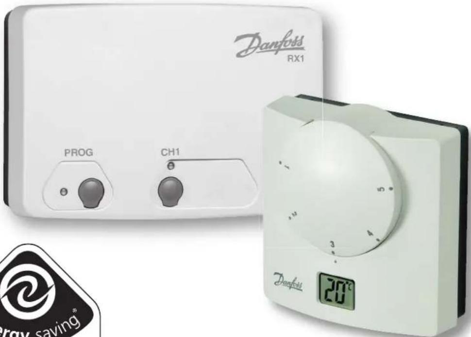 DANFOSS RET B + RF - Electronic dial setting thermostat with LCD display User & Installation Instructions - 1