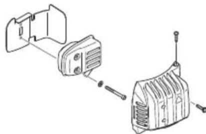 Tanaka TCH 22EAP - Cleaning the muffler (Fig. 17) - 1