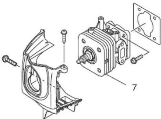 Tanaka TCH 22EAP - Cleaning the cylinder fins (Fig. 16) - 1
