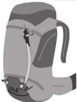 Jack Wolfskin Highland Trail XT 50 - Eispickel-Fixierung · Ice axe lashing Fixation pourpiolet - 5