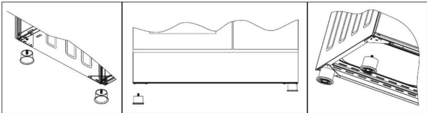 Everglades EVCK048 - Om de pootjes van de oven te installeren; - 1