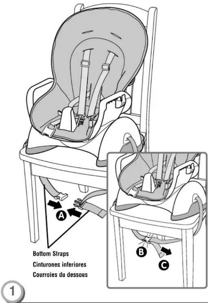 FISHER-PRICE W4120 - Attaching to a Chair Ajustar a una silla Pour fixer le siège à une chaise - 1