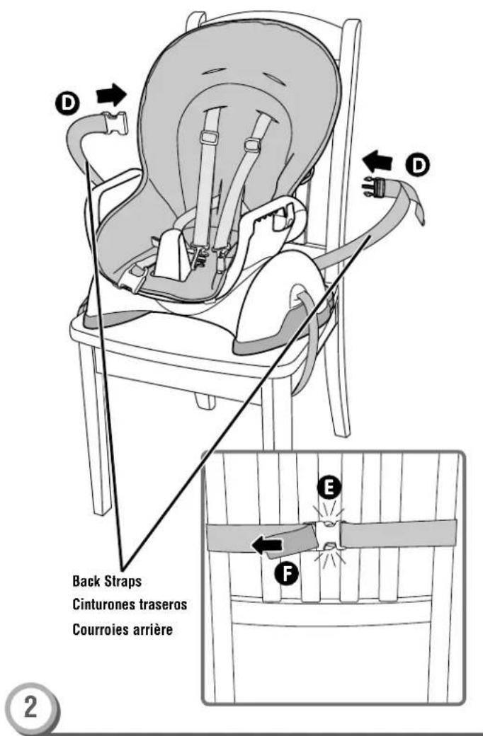 FISHER-PRICE W4120 - Attaching to a Chair Ajustar a una silla Pour fixer le siège à une chaise - 2