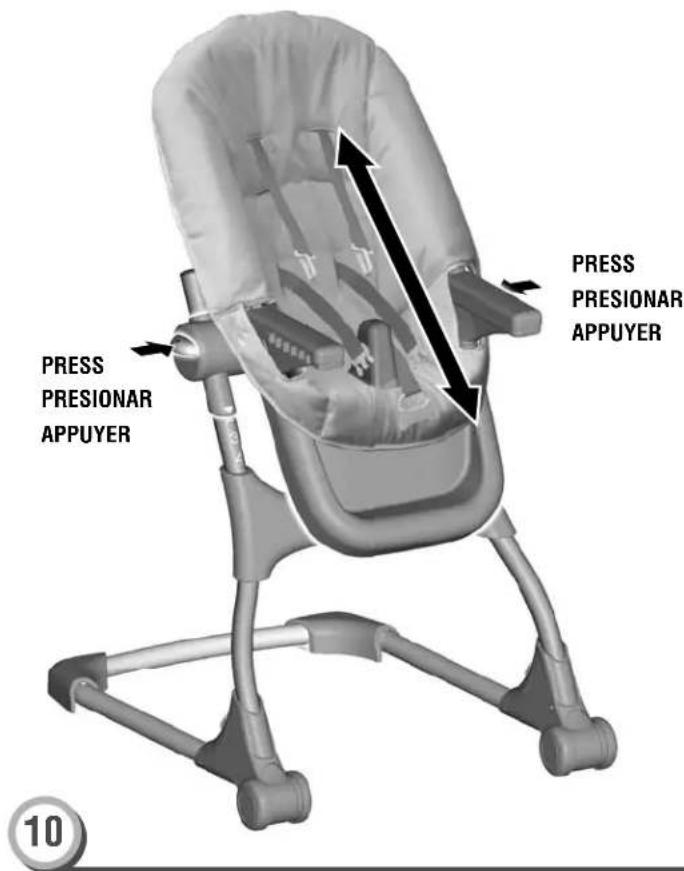FISHER-PRICE V3393 - Adjusting the Seat Ajustar el asiento Réglage du siège - 1