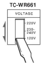 SONY TCWE405 - Ajuste do selector de voltagem (somente nos modelos fornecidos com um selector de voltagem) - 2