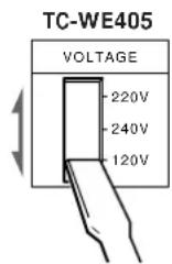 SONY TCWE405 - Ajuste do selector de voltagem (somente nos modelos fornecidos com um selector de voltagem) - 1