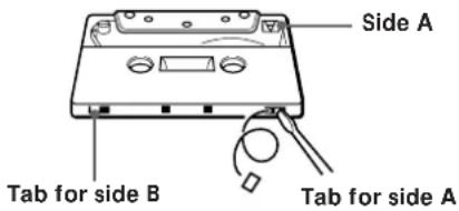 SONY TCWE405 - To protect a recording on side A or B - 1