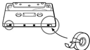 SONY TCWE405 - Para grabar un casete carente de lengüetas de proteccion contra el borrado - 1
