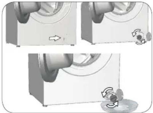 BEKO WTE 6511 BW - In order to clean the dirty filter and discharge the water: - 2