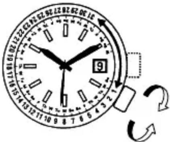 ORIENT Contemporary FM01001W - EINSTELLEN DES MONATLICHEN KALENDERS - 1