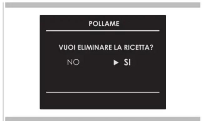 Fulgor Milano FCMO 4507 TM WH - Cancellare una ricetta personalizzata: - 1