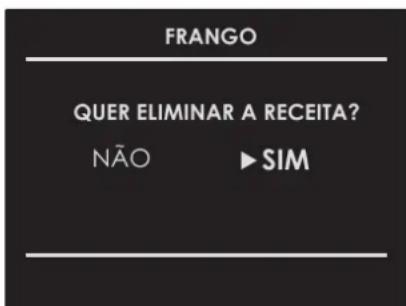 Fulgor Milano FCMO 4507 TM WH - Apagar uma receita personalizada: - 1